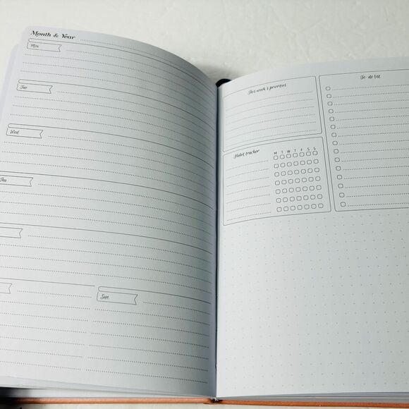 Go Girl Planner Peach Pink Undated Weekly Monthly 1 Year A5 Hardcover Goals NEW - Picture 6 of 7